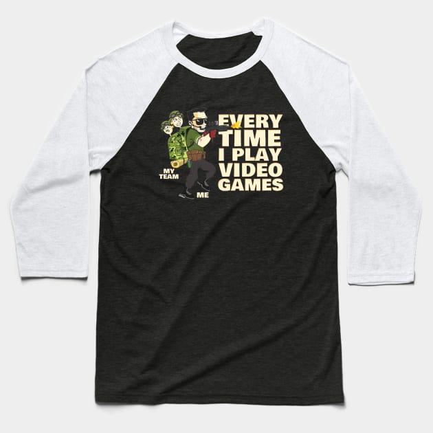 Carrying My Team Funny Video Gamer Baseball T-Shirt by NerdShizzle